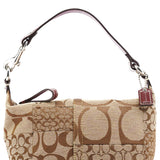 Coach Beige Signature Patchwork Mini Pochette Bag