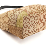 Coach Beige Signature Patchwork Mini Pochette Bag