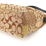Coach Beige Signature Patchwork Mini Pochette Bag