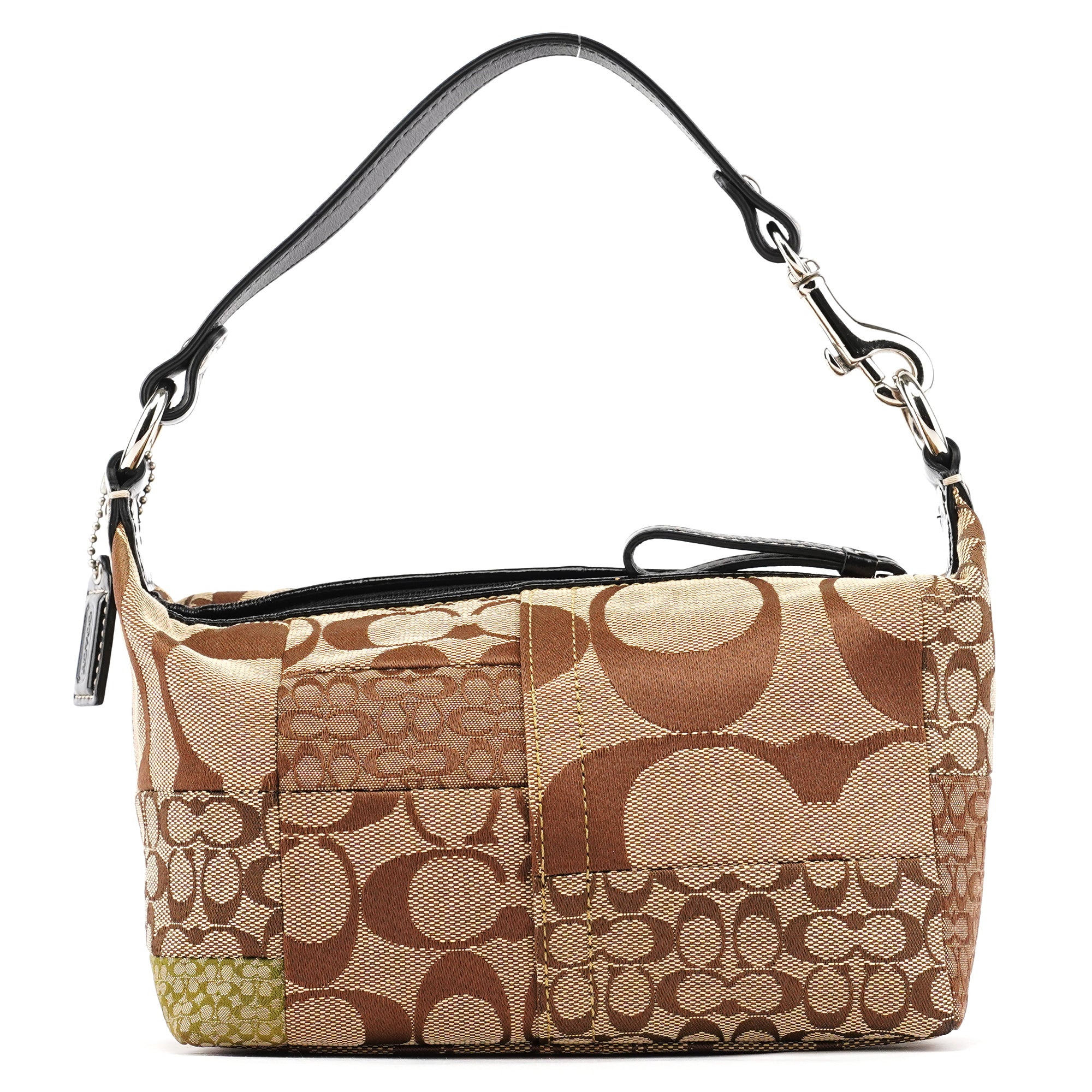 Coach Beige Signature Patchwork Mini Pochette Bag