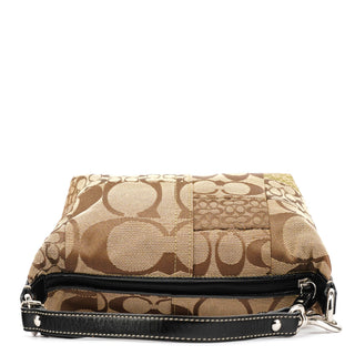 Coach Beige Signature Patchwork Mini Pochette Bag