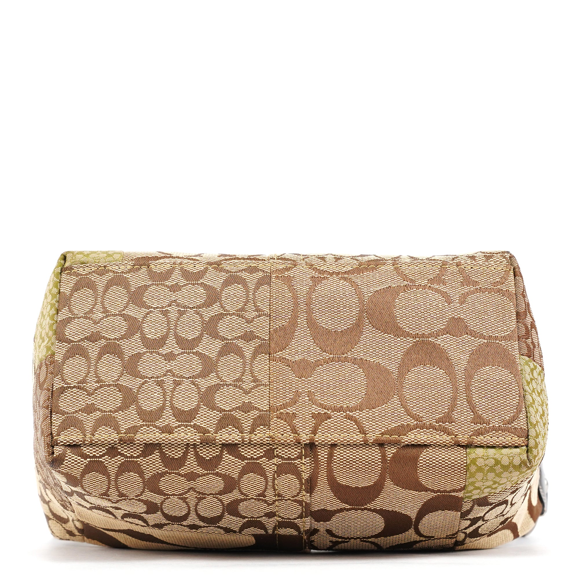 Coach Beige Signature Patchwork Mini Pochette Bag