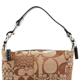 Coach Beige Signature Patchwork Mini Pochette Bag