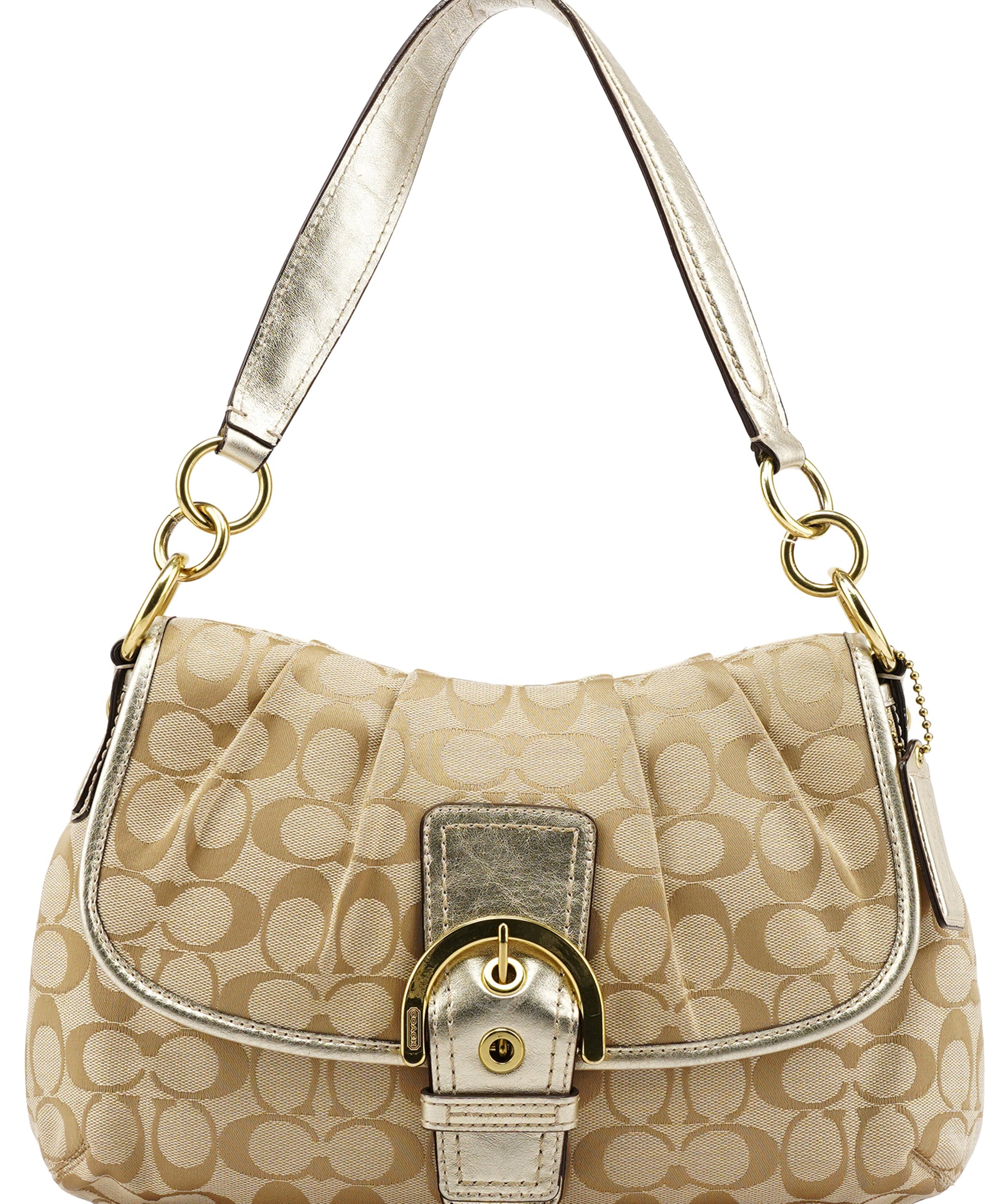 Coach Beige Signature Soho Shoulder Bag