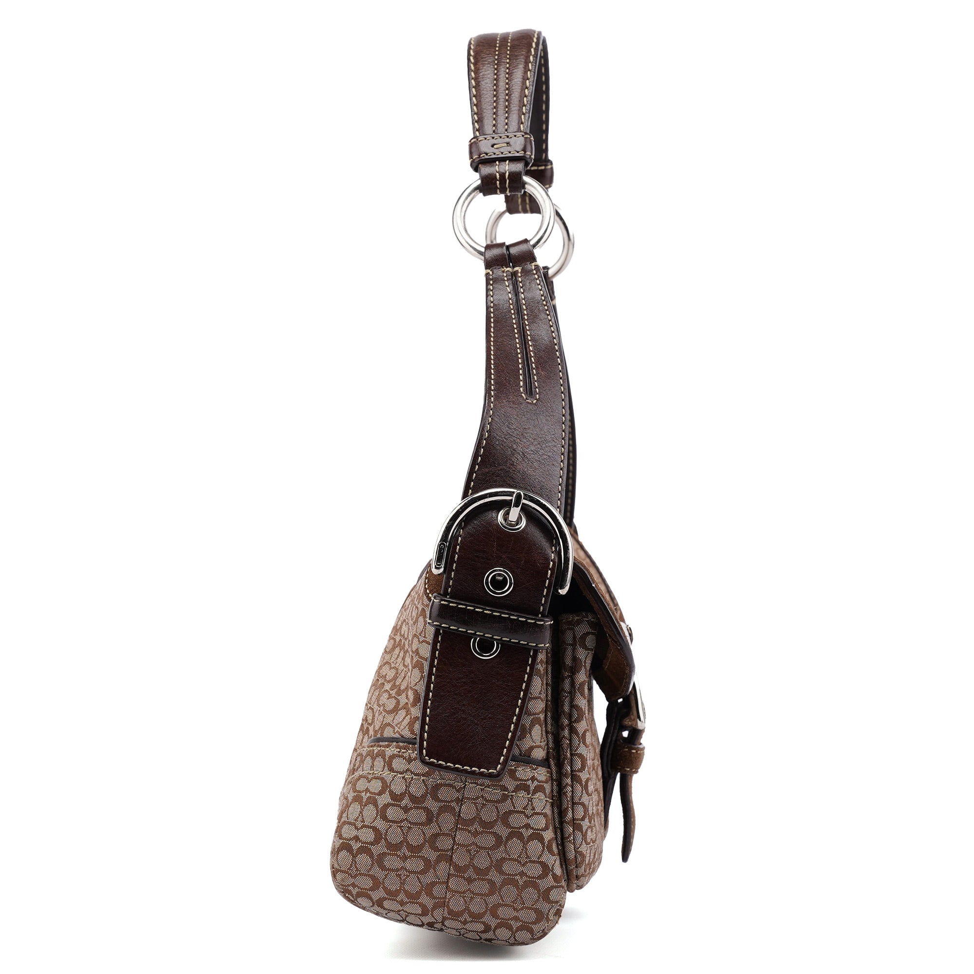 Coach Sac porté épaule Signature C Soho en daim beige