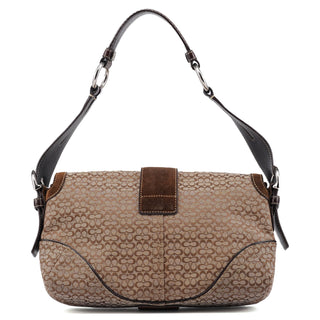 Coach Beige Suede Signature C Soho Shoulder Bag