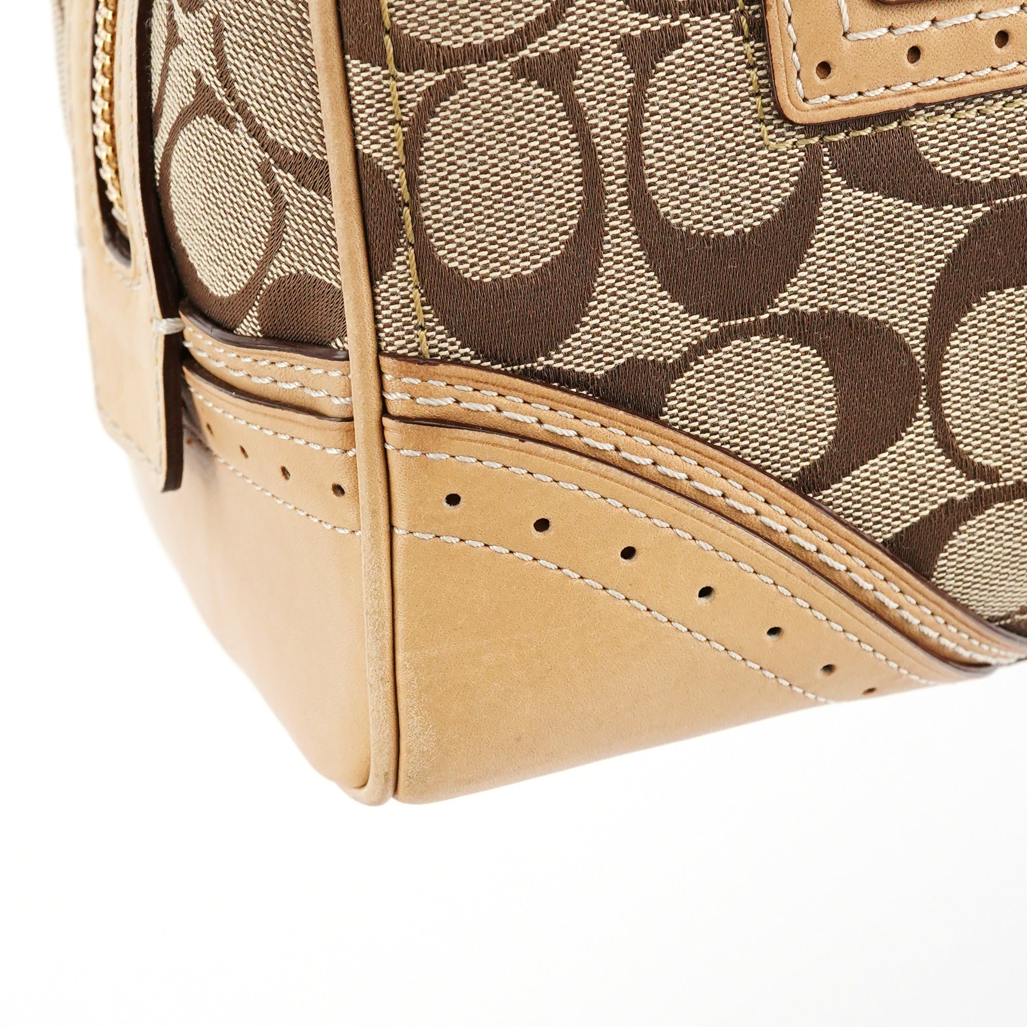 Coach Sac cabas en toile Signature beige et camel