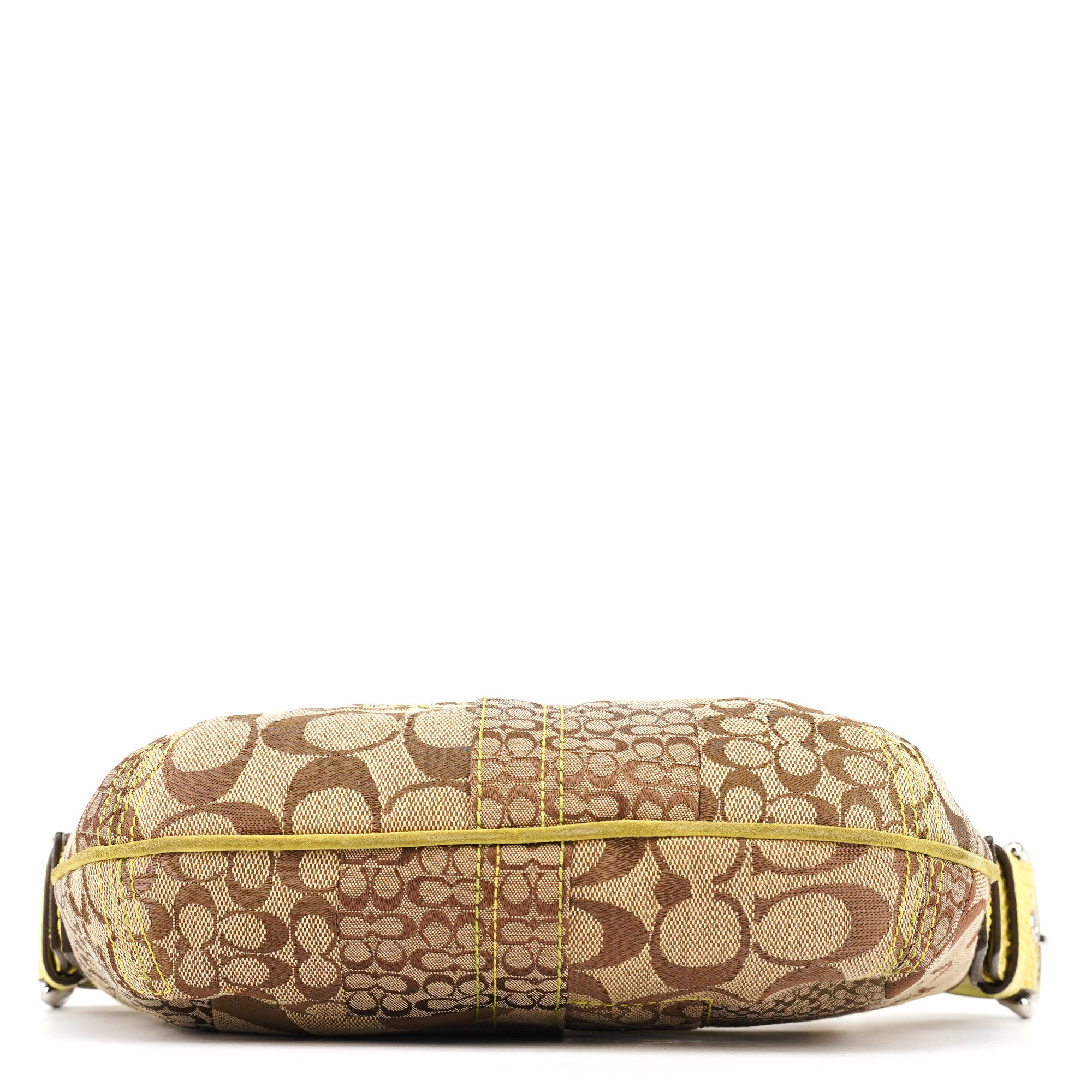 Coach Sac porté épaule Soho Patchwork en toile beige et python jaune