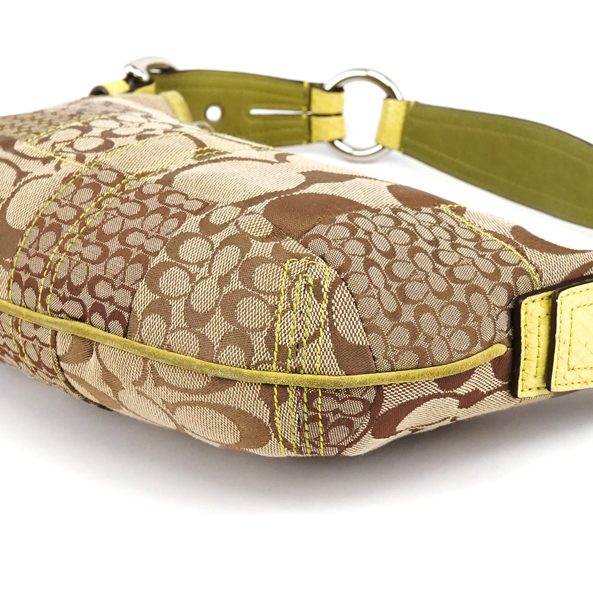 Coach Sac porté épaule Soho Patchwork en toile beige et python jaune