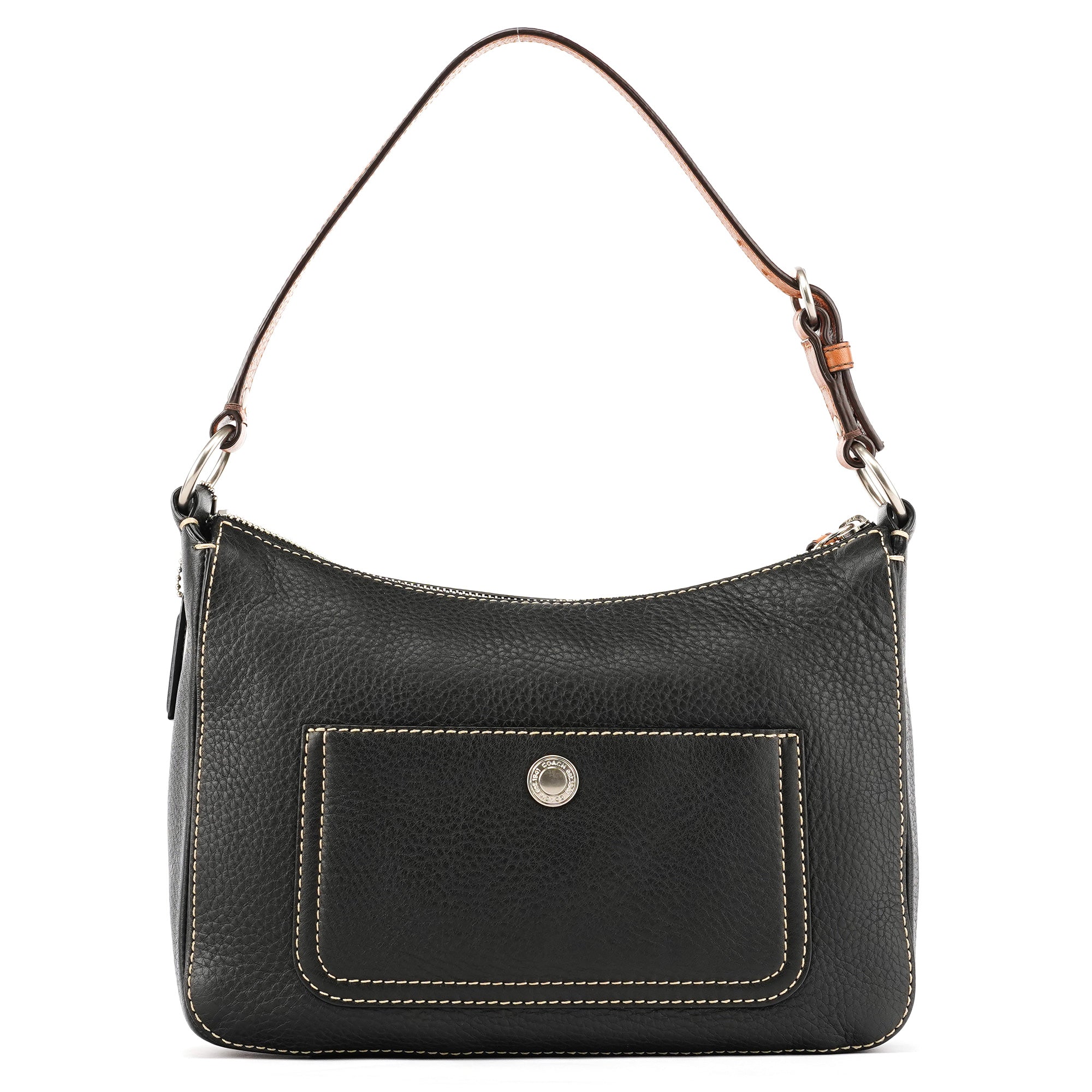 Coach Sac porté épaule Chelsea en cuir grainé noir