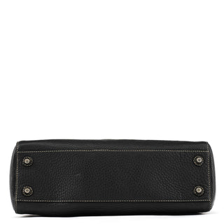 Coach Black Grained Leather Hamptons Tote Bag