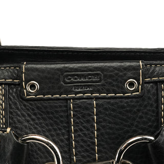 Coach Black Grained Leather Hamptons Tote Bag