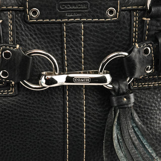 Coach Black Grained Leather Hamptons Tote Bag
