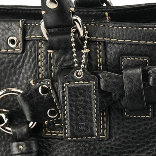 Coach Black Grained Leather Hamptons Tote Bag