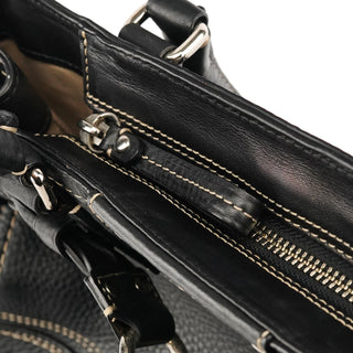 Coach Black Grained Leather Hamptons Tote Bag