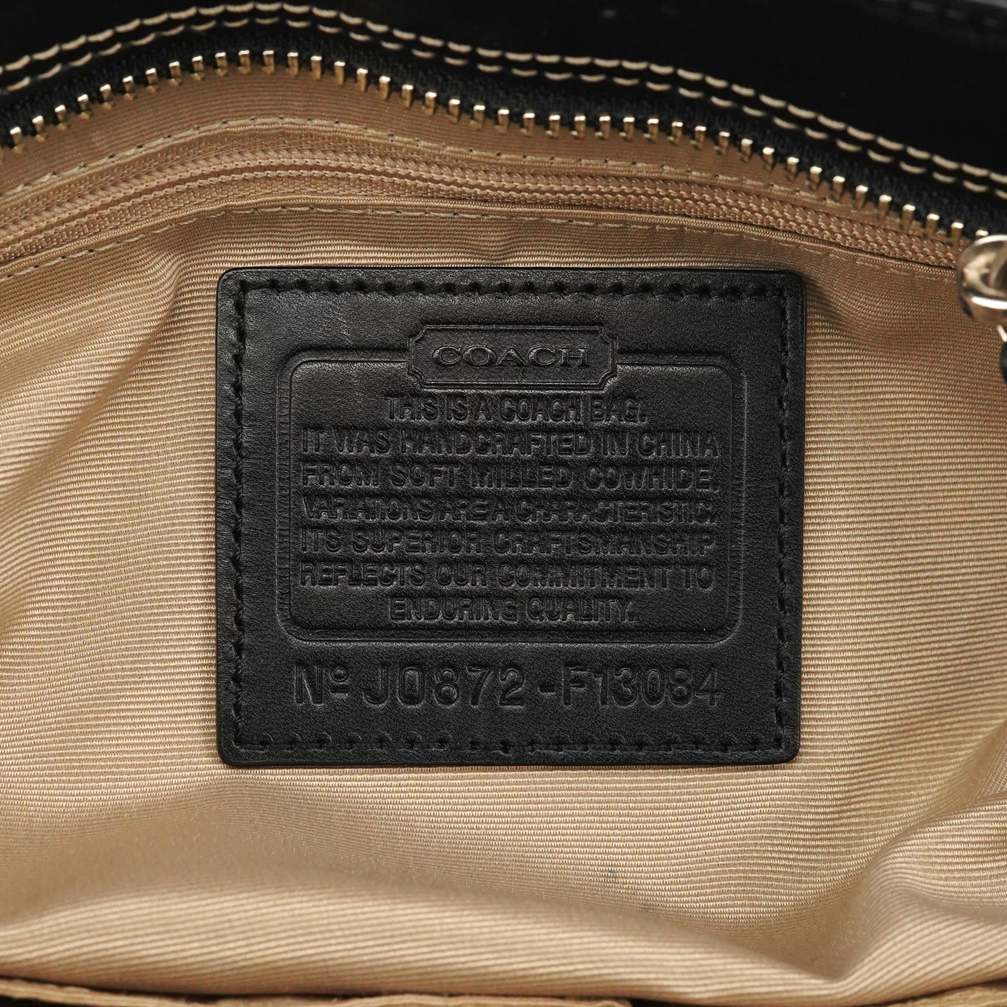 Coach Sac cabas Hamptons en cuir grainé noir