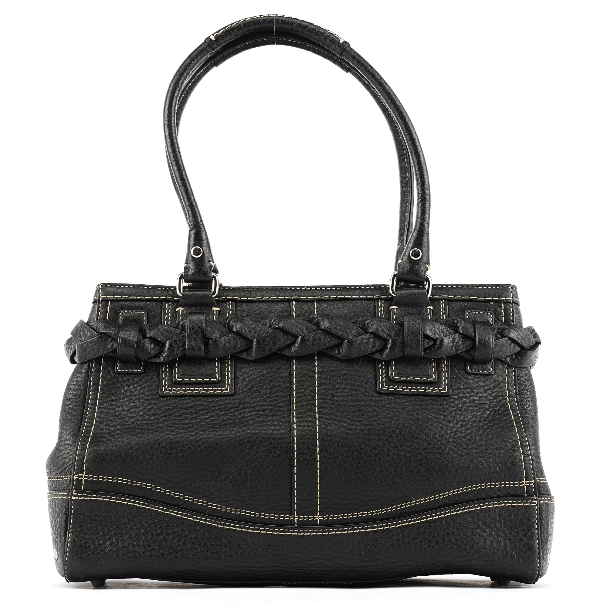 Coach Sac cabas Hamptons en cuir grainé noir
