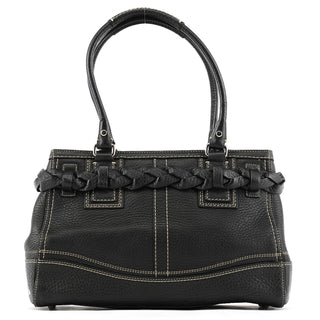 Coach Black Grained Leather Hamptons Tote Bag