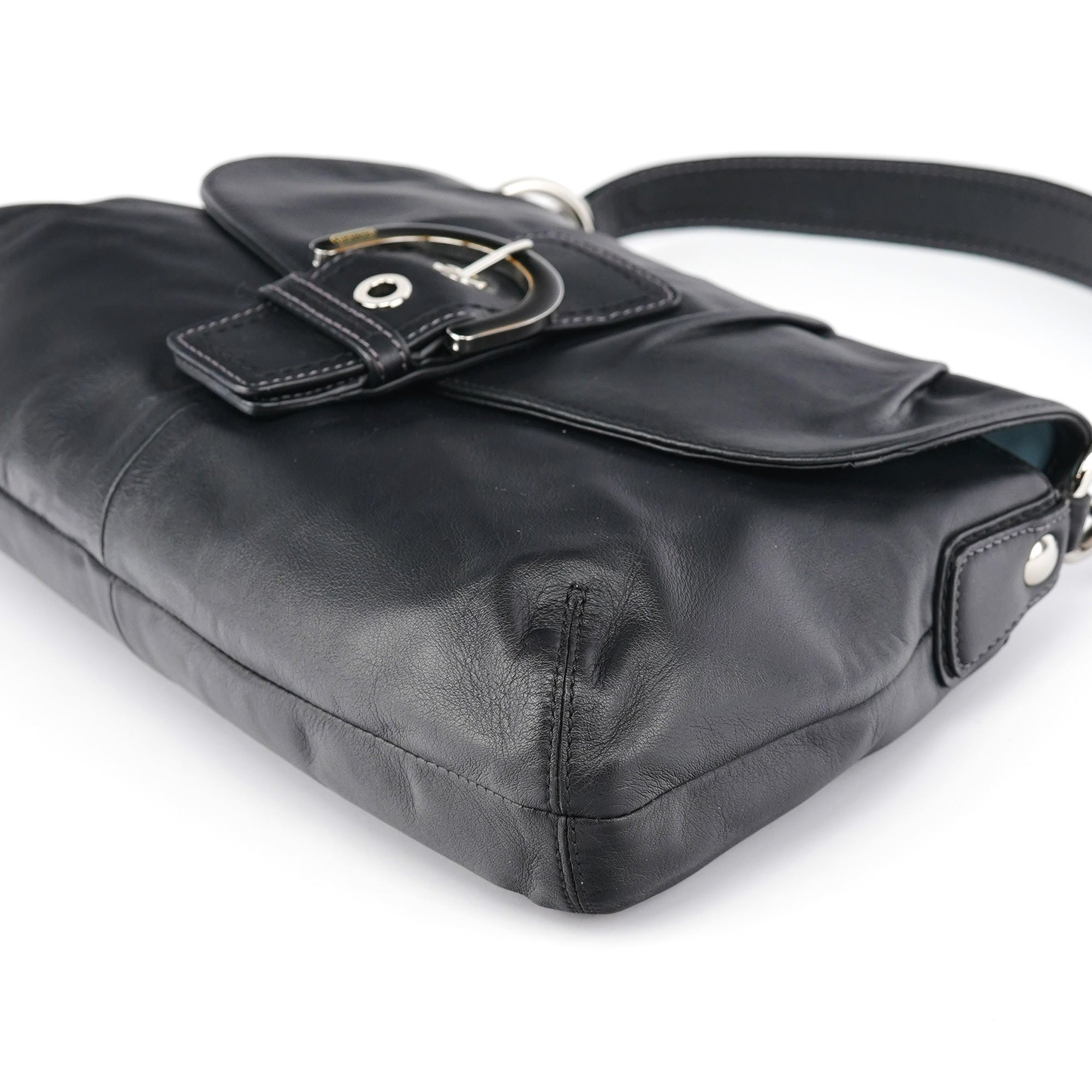 Coach Soho Schultertasche aus schwarzem Leder