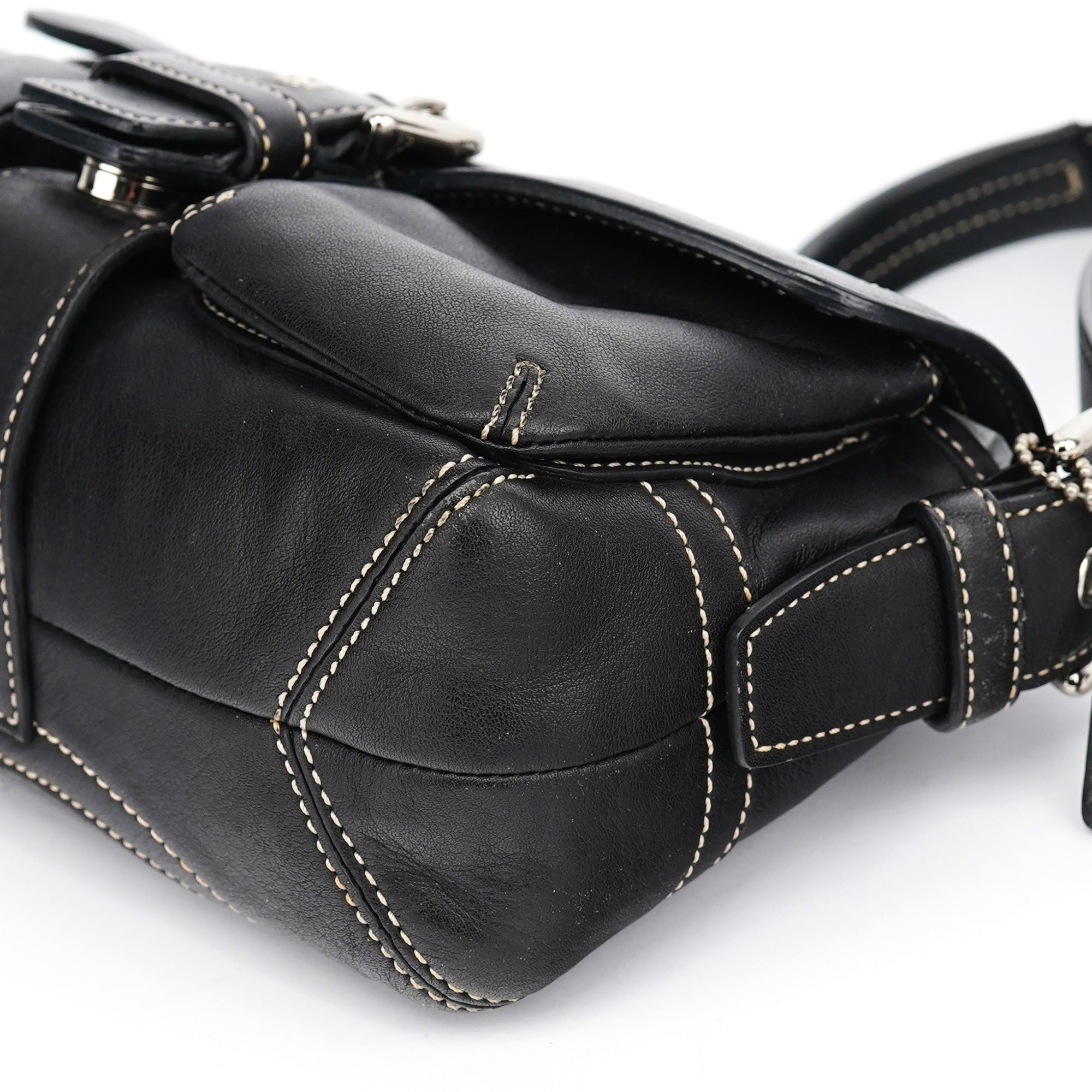 Coach Soho Schultertasche aus schwarzem Leder