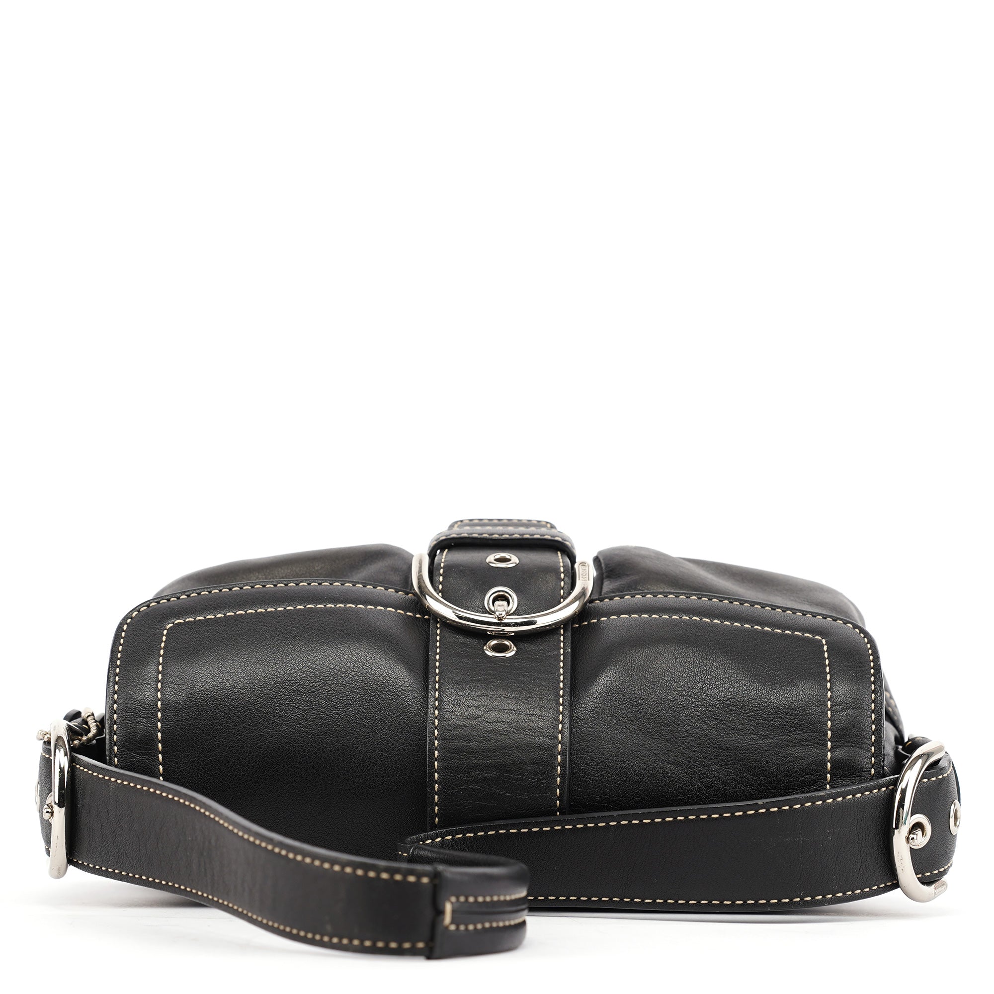 Coach Soho Schultertasche aus schwarzem Leder