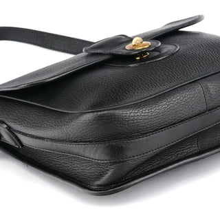 Coach Black Leather Turnlock Crossbody Bag