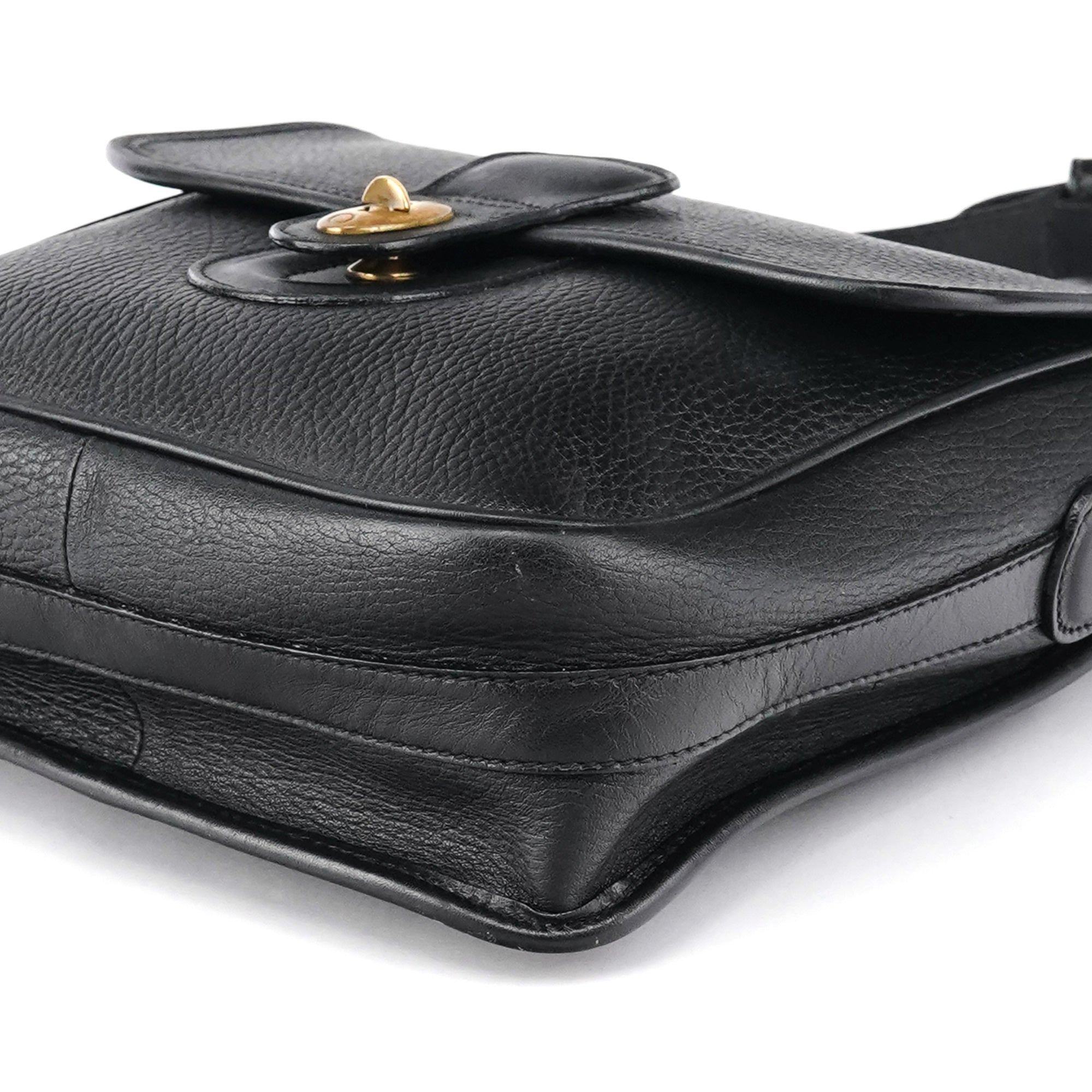 Coach Black Leather Turnlock Crossbody Bag