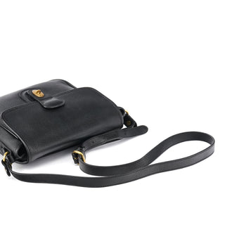 Coach Black Leather Turnlock Crossbody Bag