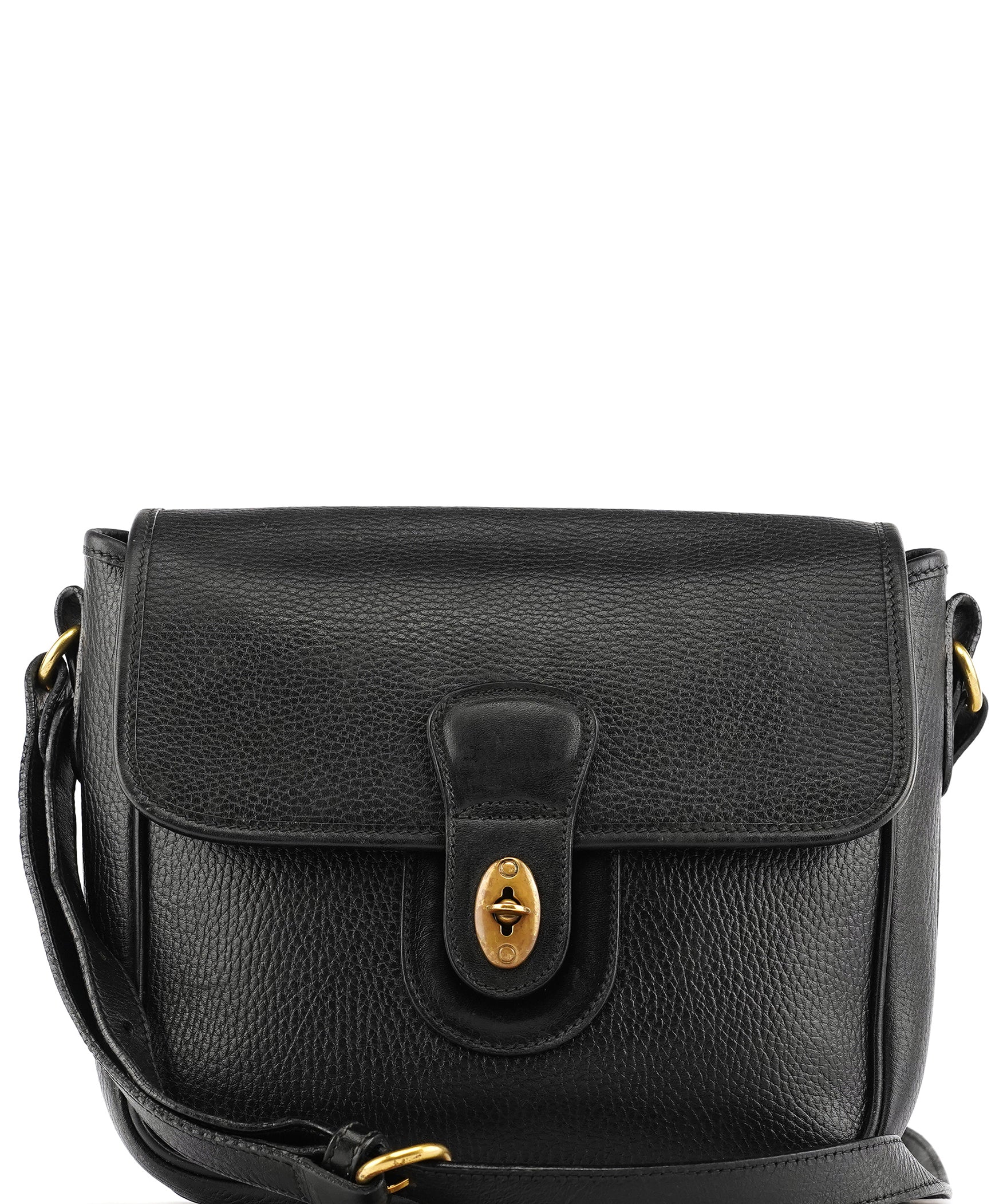 Coach Black Leather Turnlock Crossbody Bag