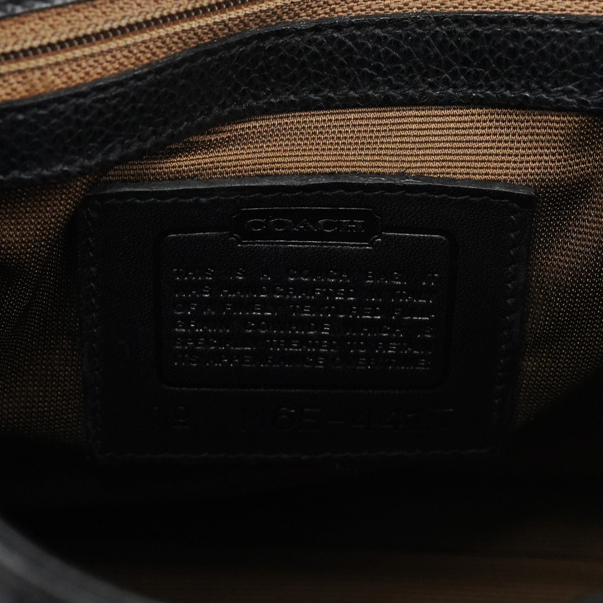 Coach Black Leather Turnlock Top Handle Bag