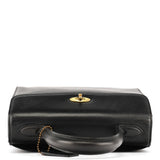 Coach Black Leather Turnlock Top Handle Bag