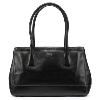 Coach Black Leather Turnlock Tote Bag