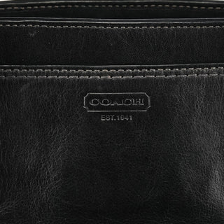 Coach Black Leather Turnlock Tote Bag