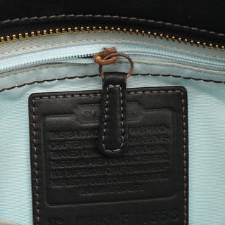 Coach Black Leather Turnlock Tote Bag