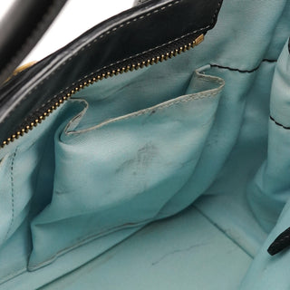 Coach Black Leather Turnlock Tote Bag