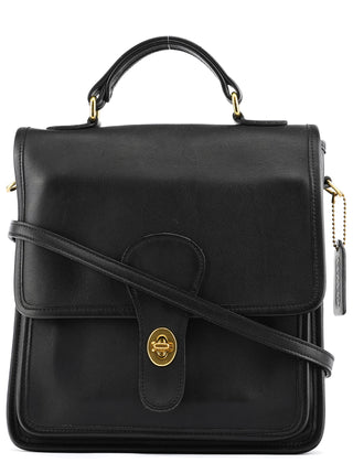 Coach Black Leather Willis 2-Way Bag