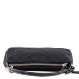 Coach Black Monogram Canvas Calfskin Shoulder Bag