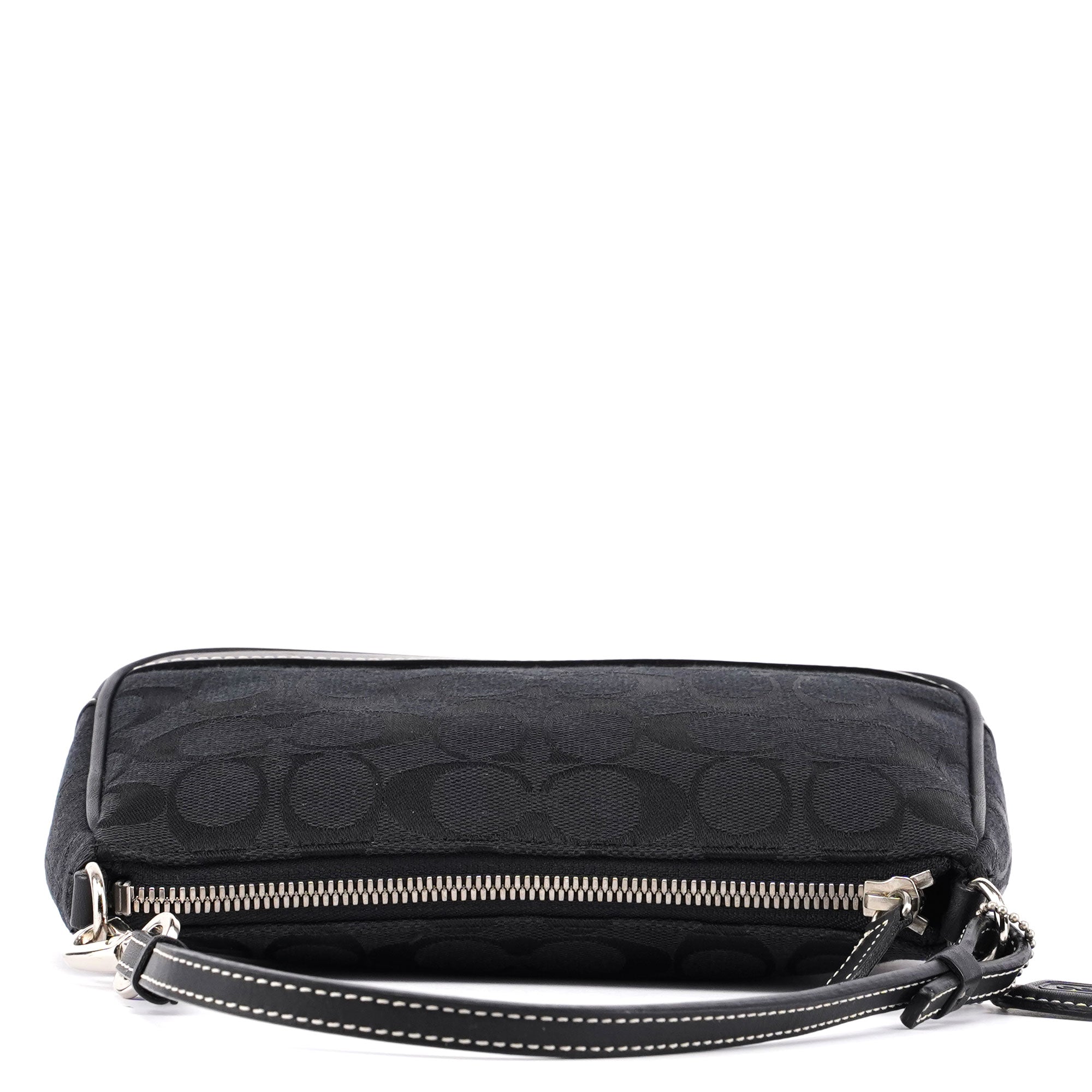 Coach Black Monogram Canvas Calfskin Shoulder Bag