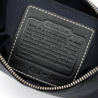 Coach Black Monogram Canvas Calfskin Shoulder Bag