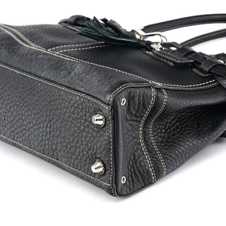 Coach Black Pebbled Leather Hamptons Tote Bag