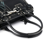 Coach Sac cabas Hamptons en cuir grainé noir