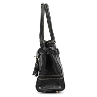 Coach Black Pebbled Leather Hamptons Tote Bag