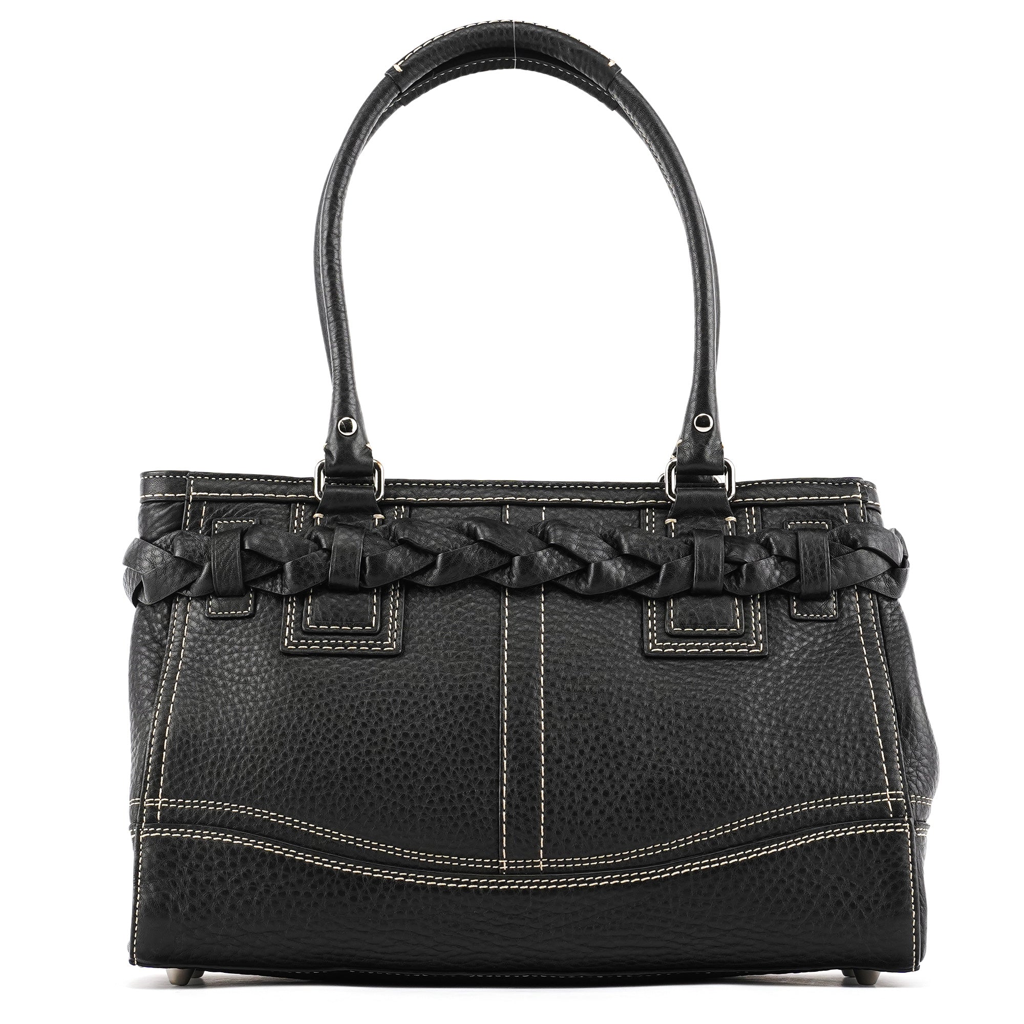 Coach Sac cabas Hamptons en cuir grainé noir