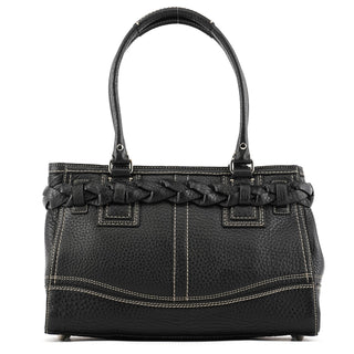 Coach Black Pebbled Leather Hamptons Tote Bag