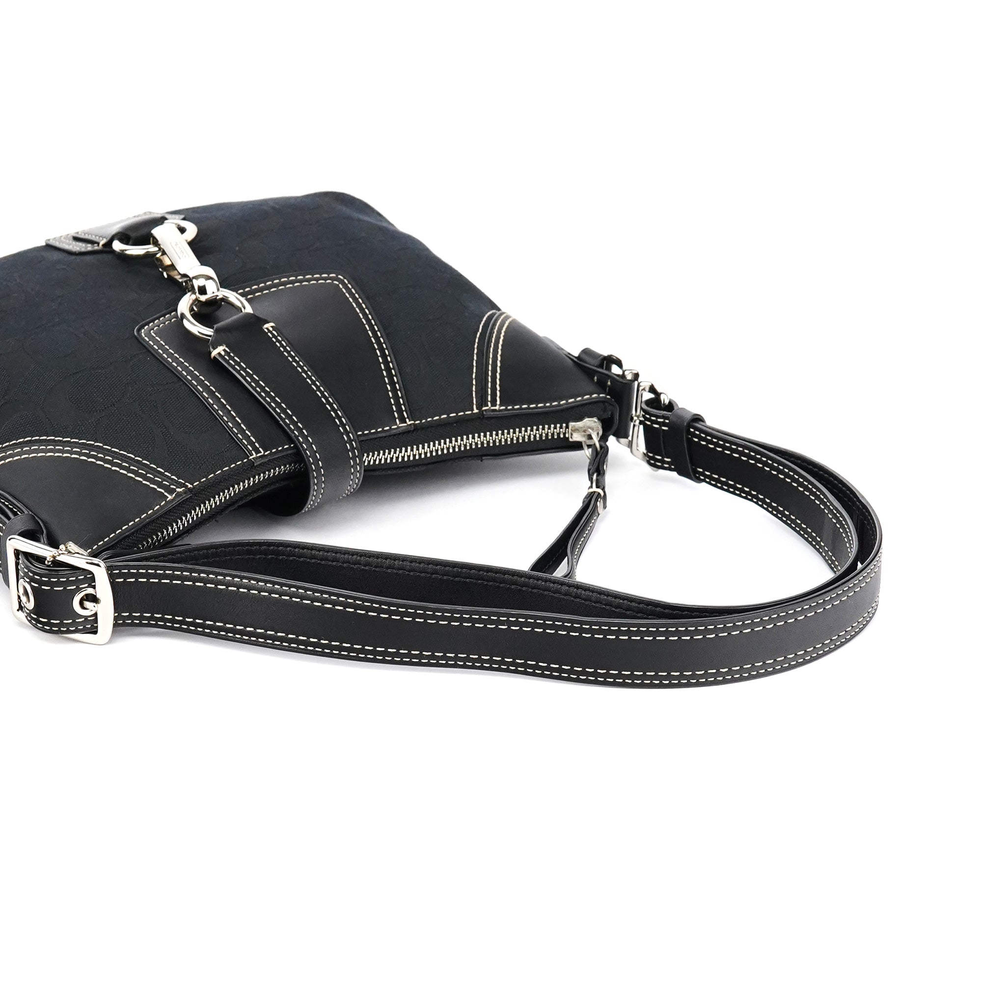 Coach Black Signature Canvas Shoulder Bag