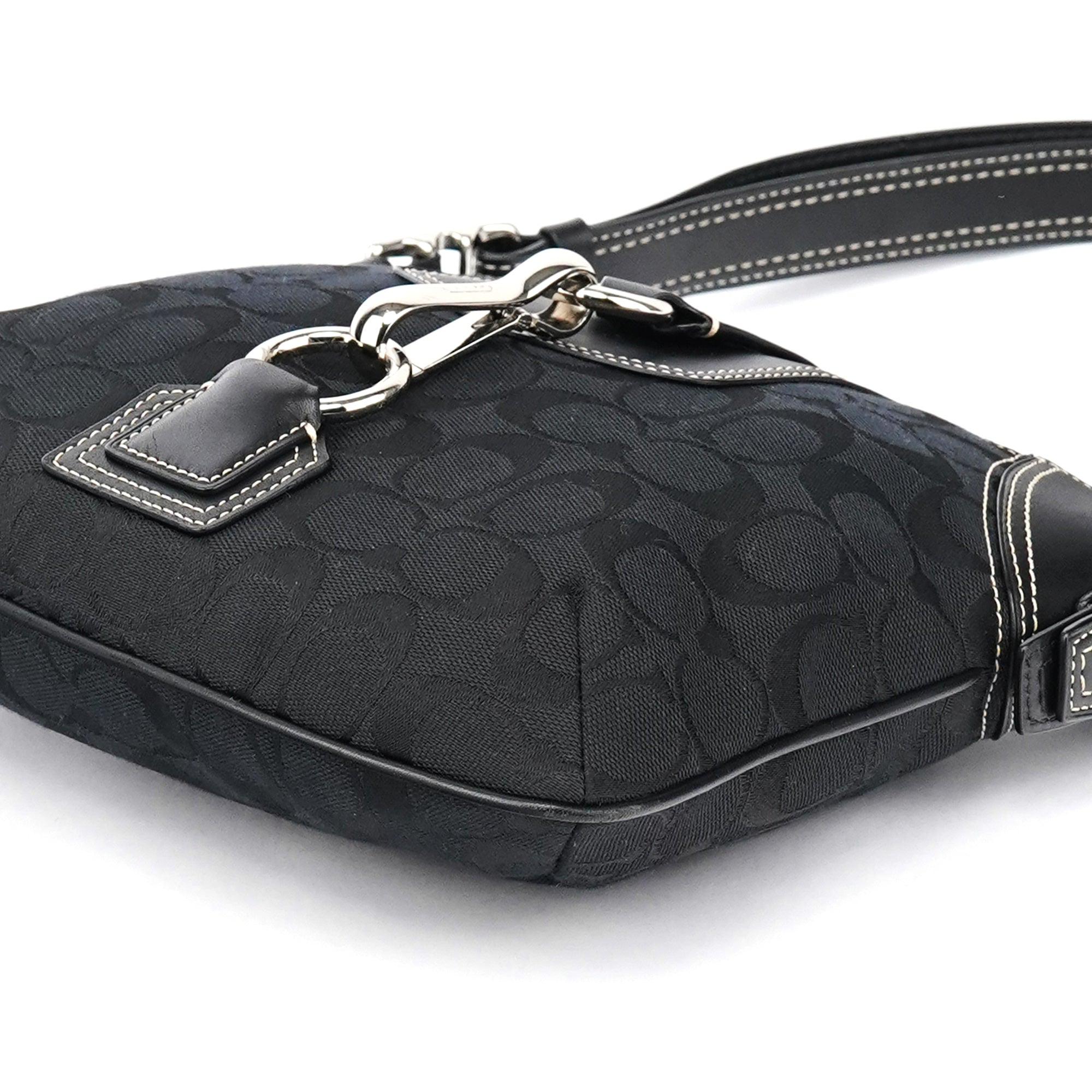 Coach Black Signature Canvas Shoulder Bag