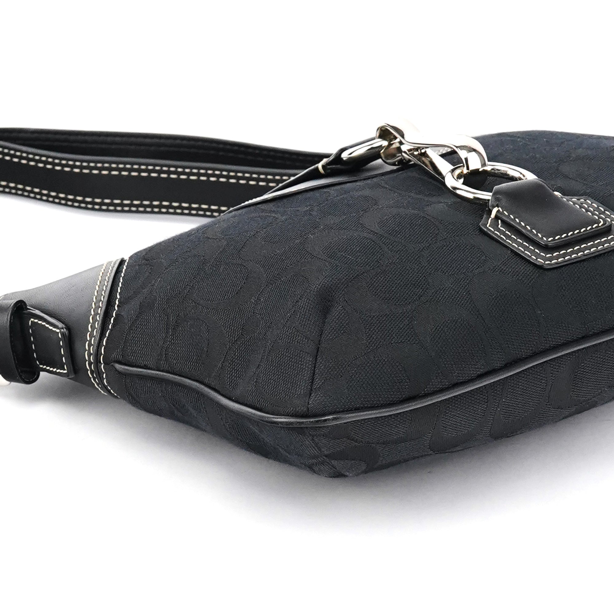 Coach Black Signature Canvas Shoulder Bag
