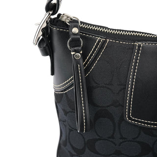 Coach Black Signature Canvas Shoulder Bag