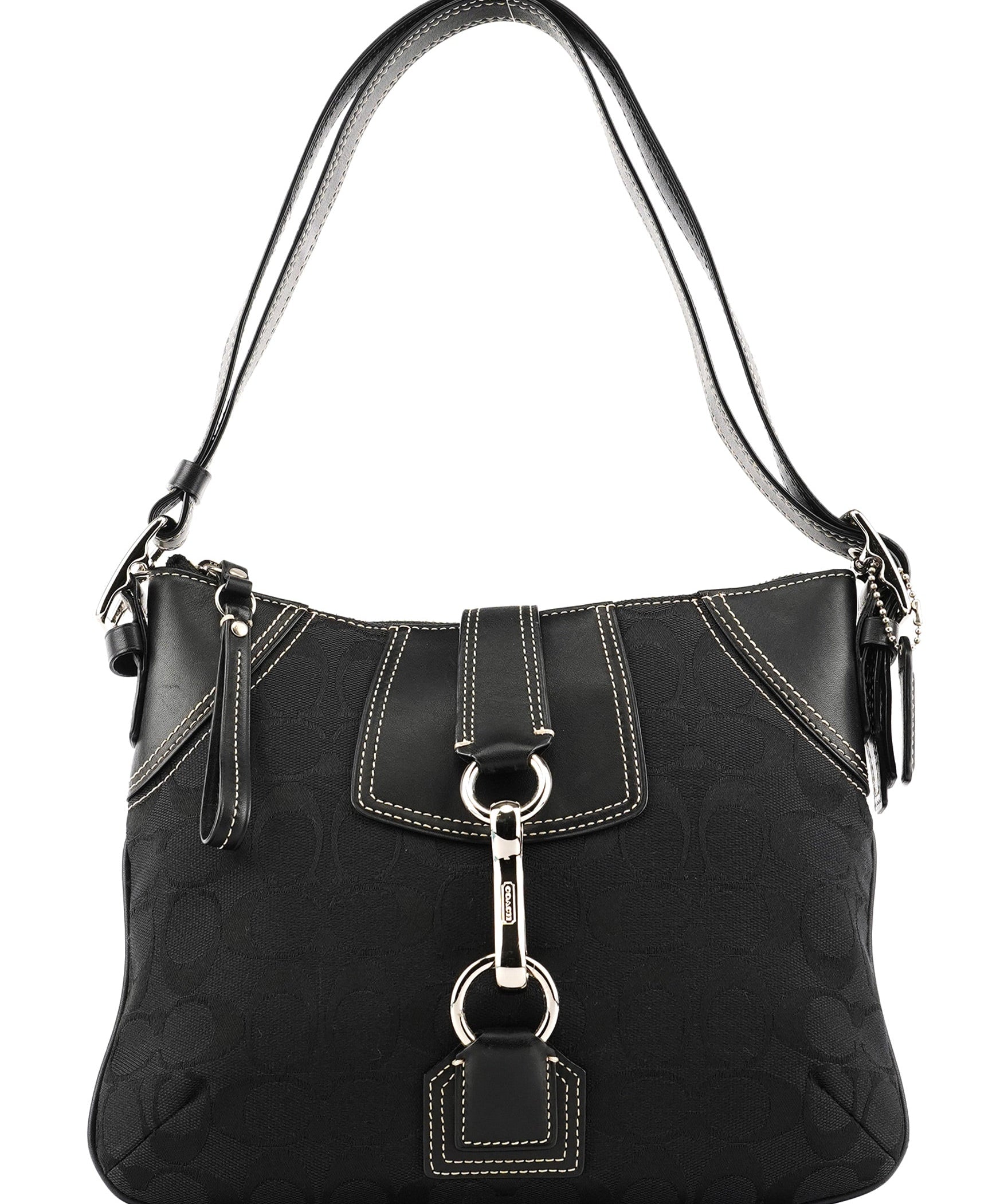 Coach Black Signature Canvas Shoulder Bag