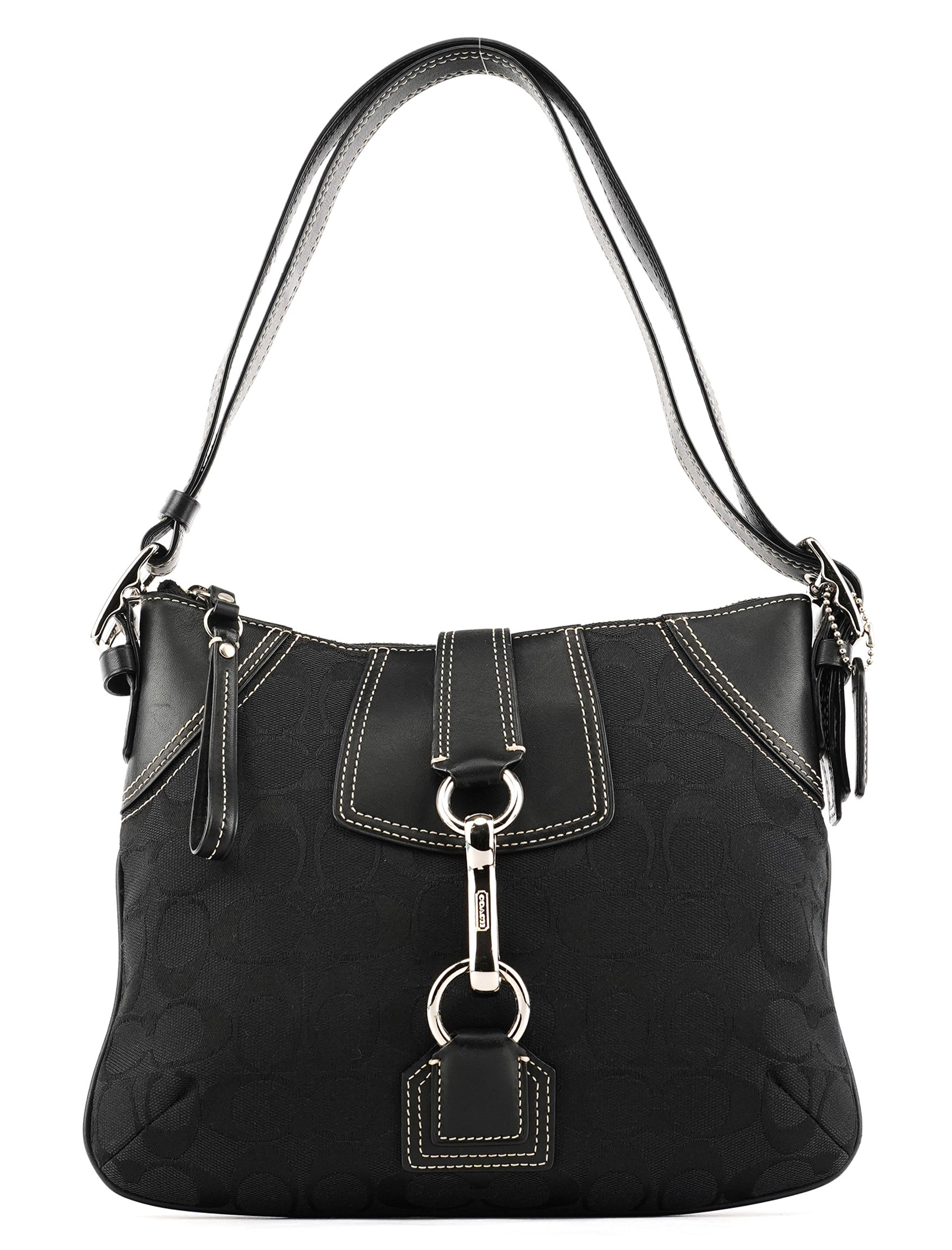 Coach Black Signature Canvas Shoulder Bag